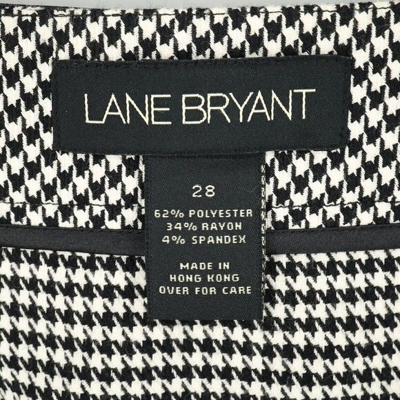 Lane Bryant Skirt Plus Size 28 Black White Houndstooth Knee Length Pleats Career - Picture 3 of 8